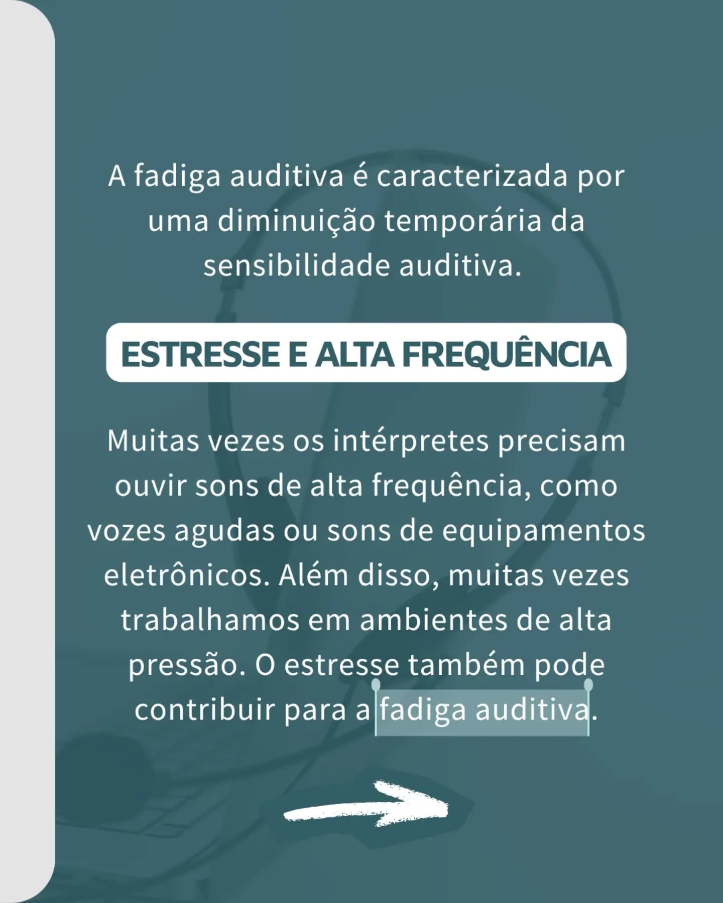 Se o ouvido é a principal ferramenta de trabalho de um intérprete, quando foi a última vez que você deu um descanso verdadeiro para o seu?
🎧 No calor da cabine, a nossa audição não é apenas um sentido passivo, mas um canal de processamento cognitivo de altíssima intensidade. Ficar exposto por horas a diferentes frequências de voz, ruídos de equipamentos eletrônicos e à própria pressão do ambiente pode sobrecarregar esse sistema, gerando a chamada fadiga auditiva: um desgaste silencioso que afeta diretamente o nosso desempenho e bem-estar. Arraste para o lado para entender os sinais de alerta que o seu corpo envia, as consequências na sua rotina e as melhores formas de proteger o seu maior ativo profissional!
É intérprete de conferências? Saiba como fazer parte da APIC: https://apic.org.br/pt/associar-se/
#FadigaAuditiva #Intérpretes #Intérprete #InterpretaçãoDeConferência